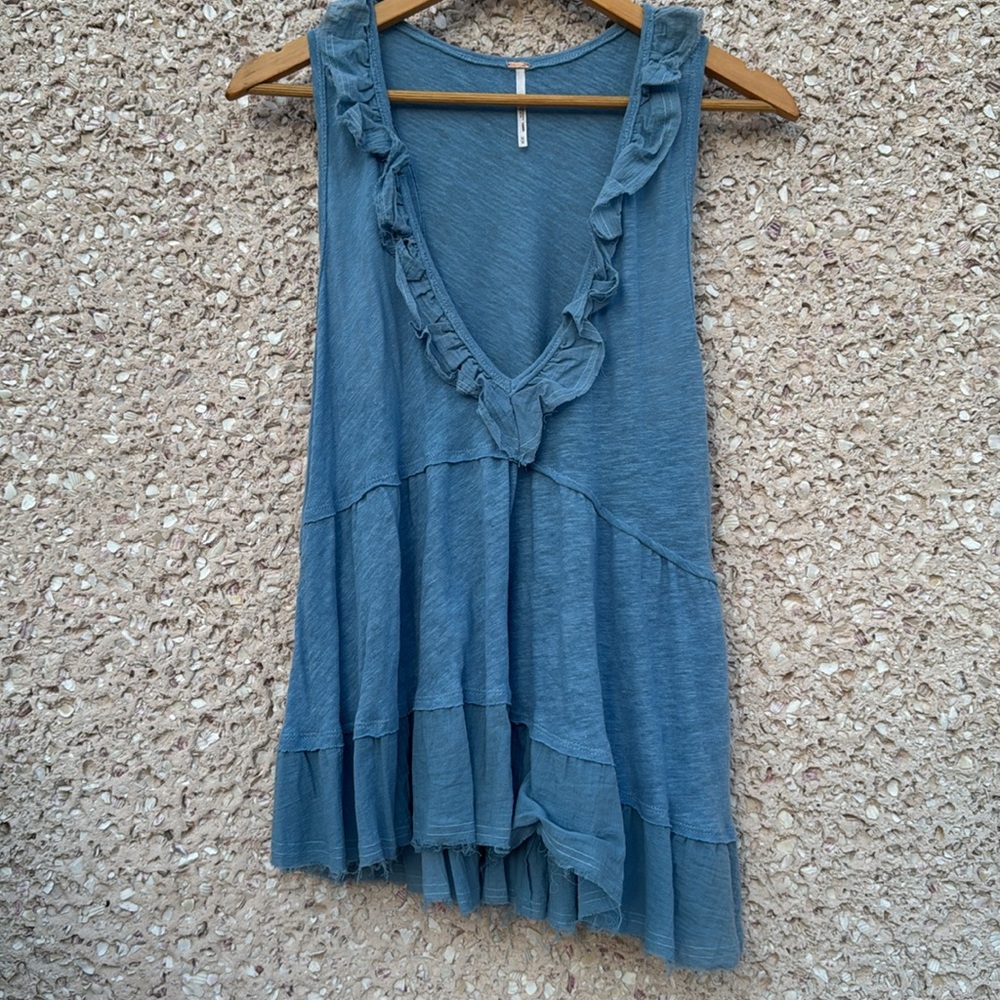 Free People Out and About Ruffled Tank Top - Picture 2 of 7